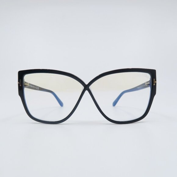 Tom Ford TF5828-B 001 ECO 60mm Black-Gold-Blue Light Block, New Eyeglasses. - Picture 1 of 7